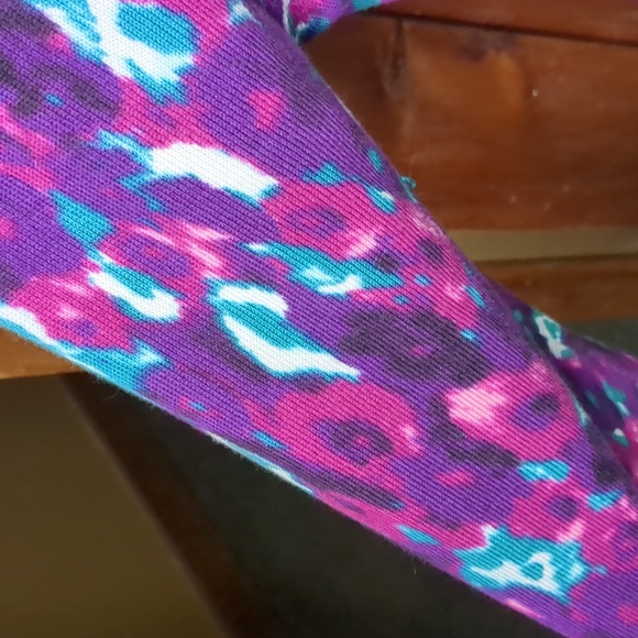 TRADITION* vintage long sleeve button front cardigan tie dye look purple teal L - Picture 4 of 15